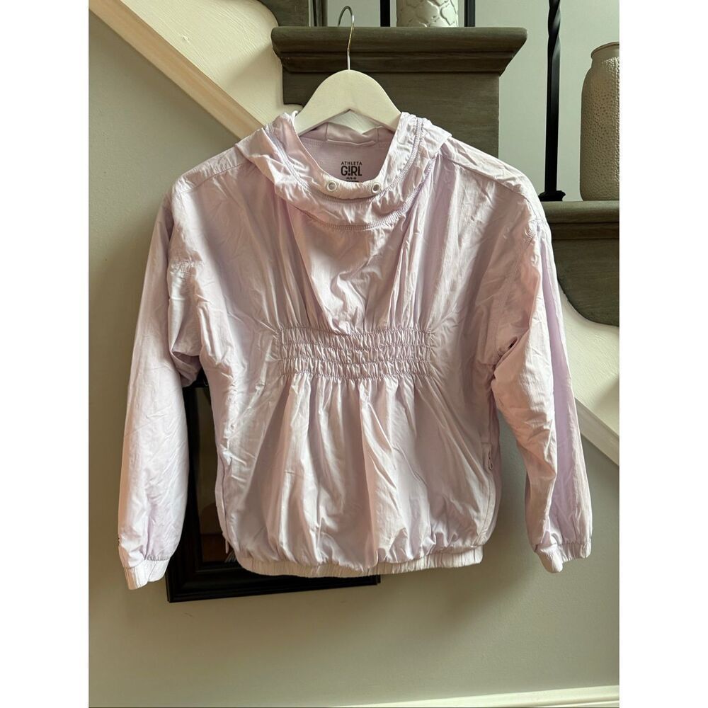 Athleta Girl Lavender Fully Lined Pullover Windbreaker Sz M / 8-10 EUC